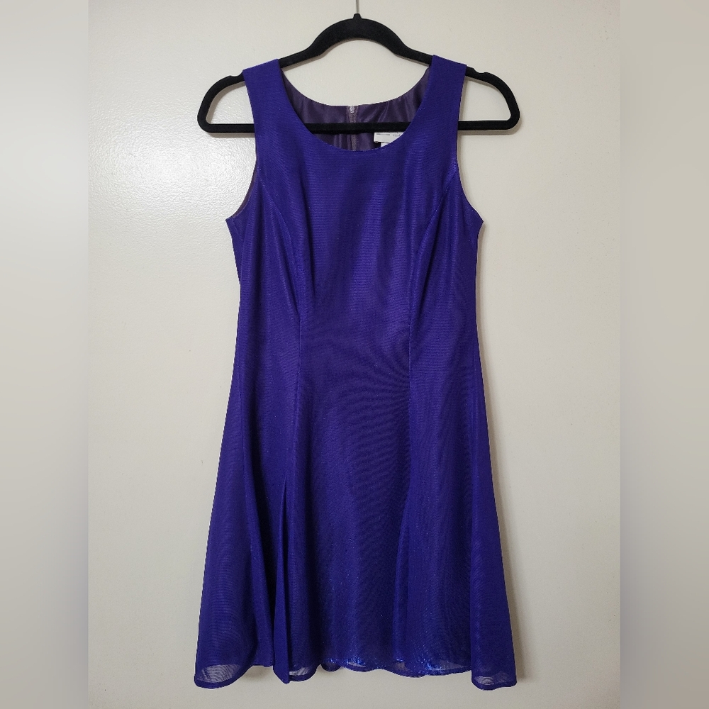 Vintage Y2K 90s Benson and Smith Shimmer Blue Tank Dress